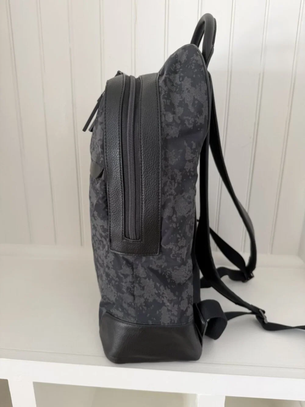 Tumi Dalston Massie Camo Nylon & Leather Laptop Backpack — Black Grey